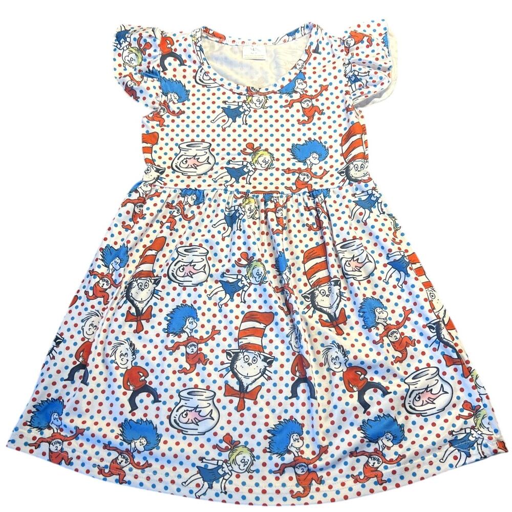 Dr. Suess Cat in the Hat Dress Size 4T Excellent Condition